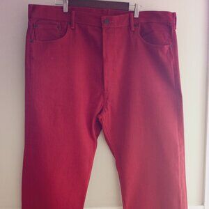 'Levi's 501 xx 42 x 32 Brick Red Denim Fly button NWOT